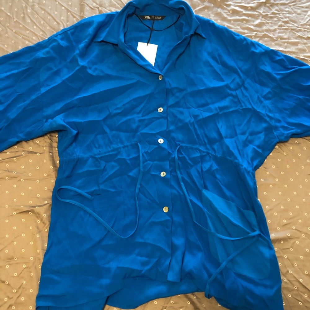 BNWT Zara women’s blue blouse XS
